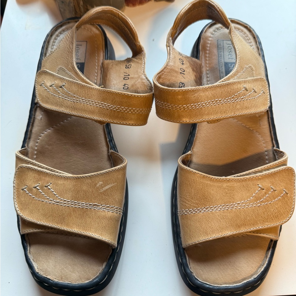 Josef Seibel Beige Leather Sandals